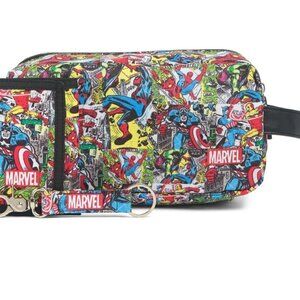 Marvel Superhero Print 3 Piece Wallet Set Toiletry Kit Wallet Key Fob